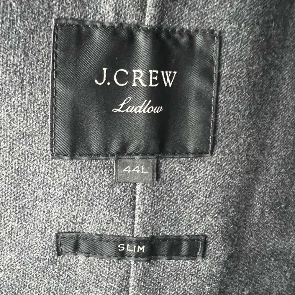 J.Crew‎ - Men’s Ludlow Slim Suit Jacket Moon Worsted Wool Cotton Gray - Sz. 44L